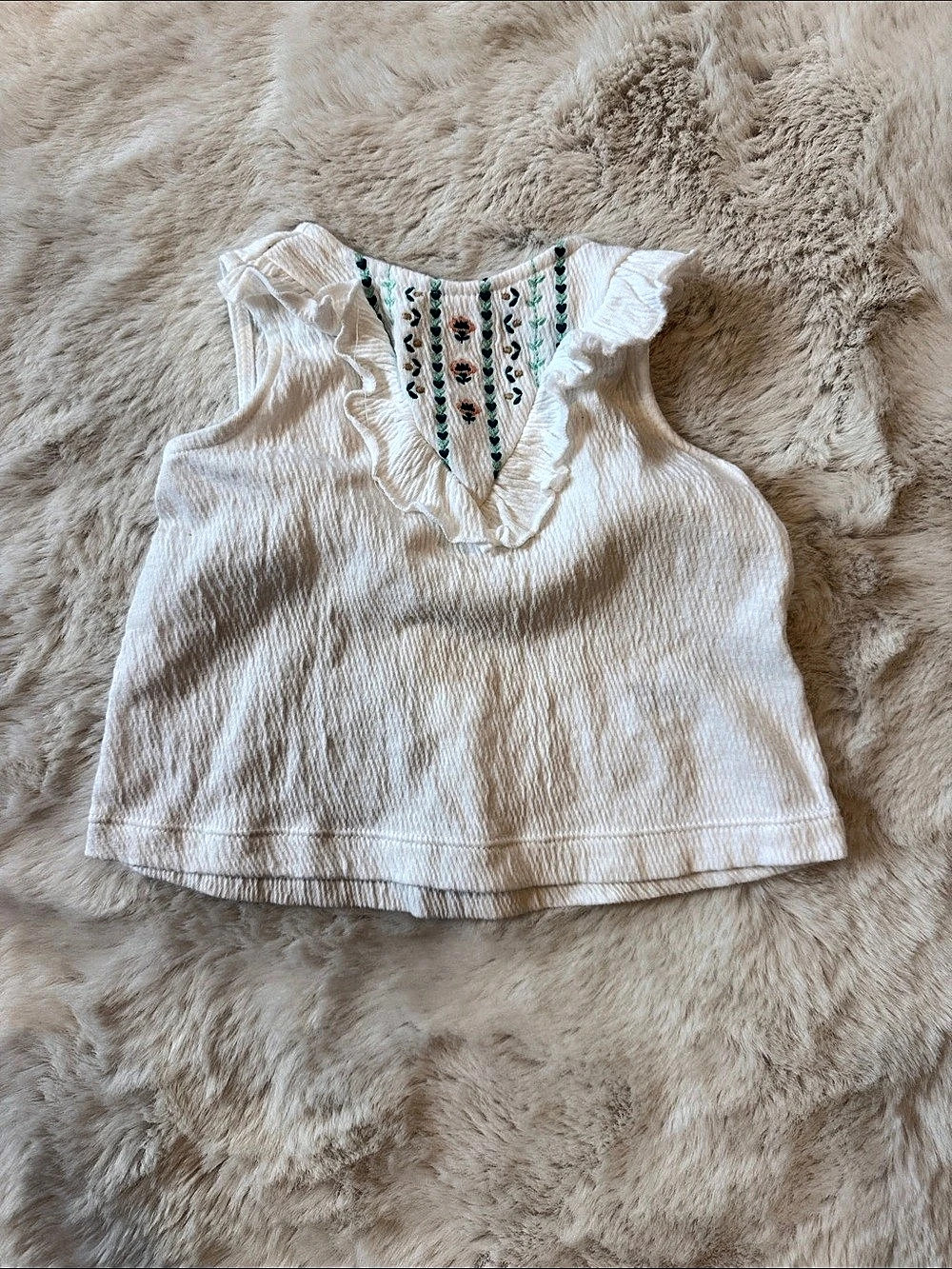 White Embroidered Blouse Like New